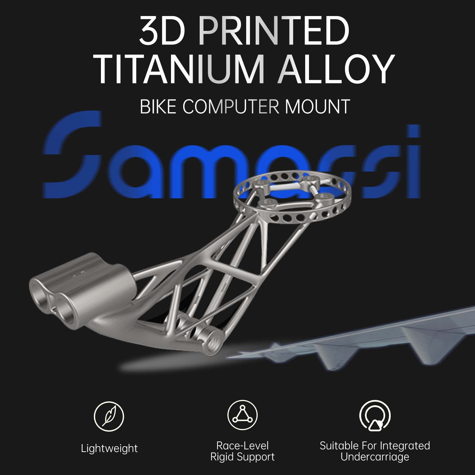 GIANT 10th Generation TCR 3D-Printed Titanium Bike Computer Mount, Samassi Ultra-Light High Strength Bike Mount, Fully Hollowed Design